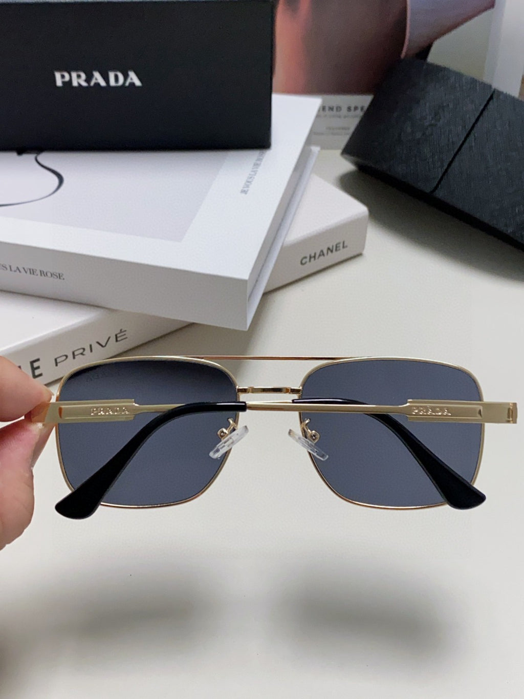 Prada Square Gray Lens Sunglasses for Men & Women - 432162 - detail image 3