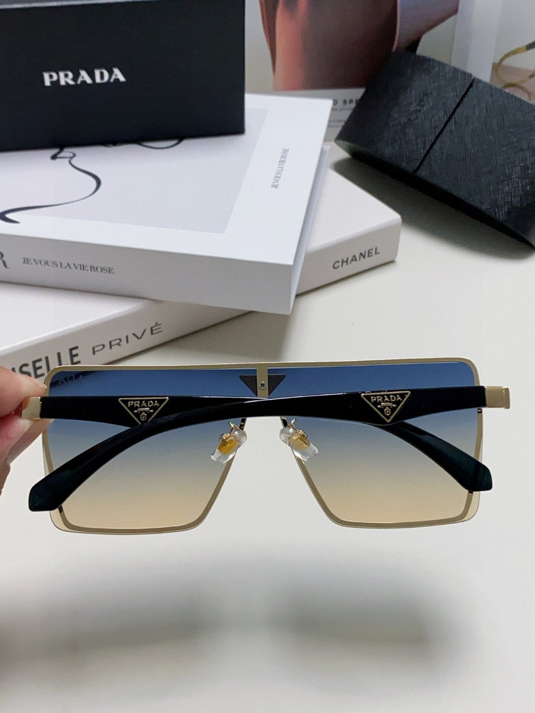 Prada Oversized Silver Lens Sunglasses for Men & Women - 487178 - detail image 4