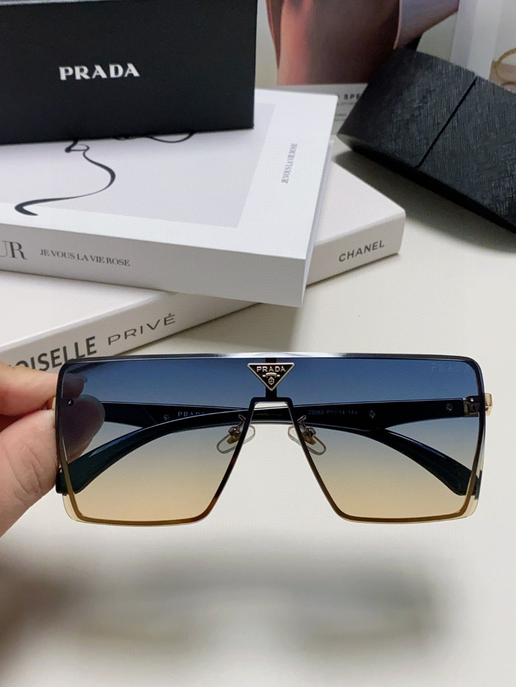 Prada Oversized Silver Lens Sunglasses for Men & Women - 487178 - detail image 3