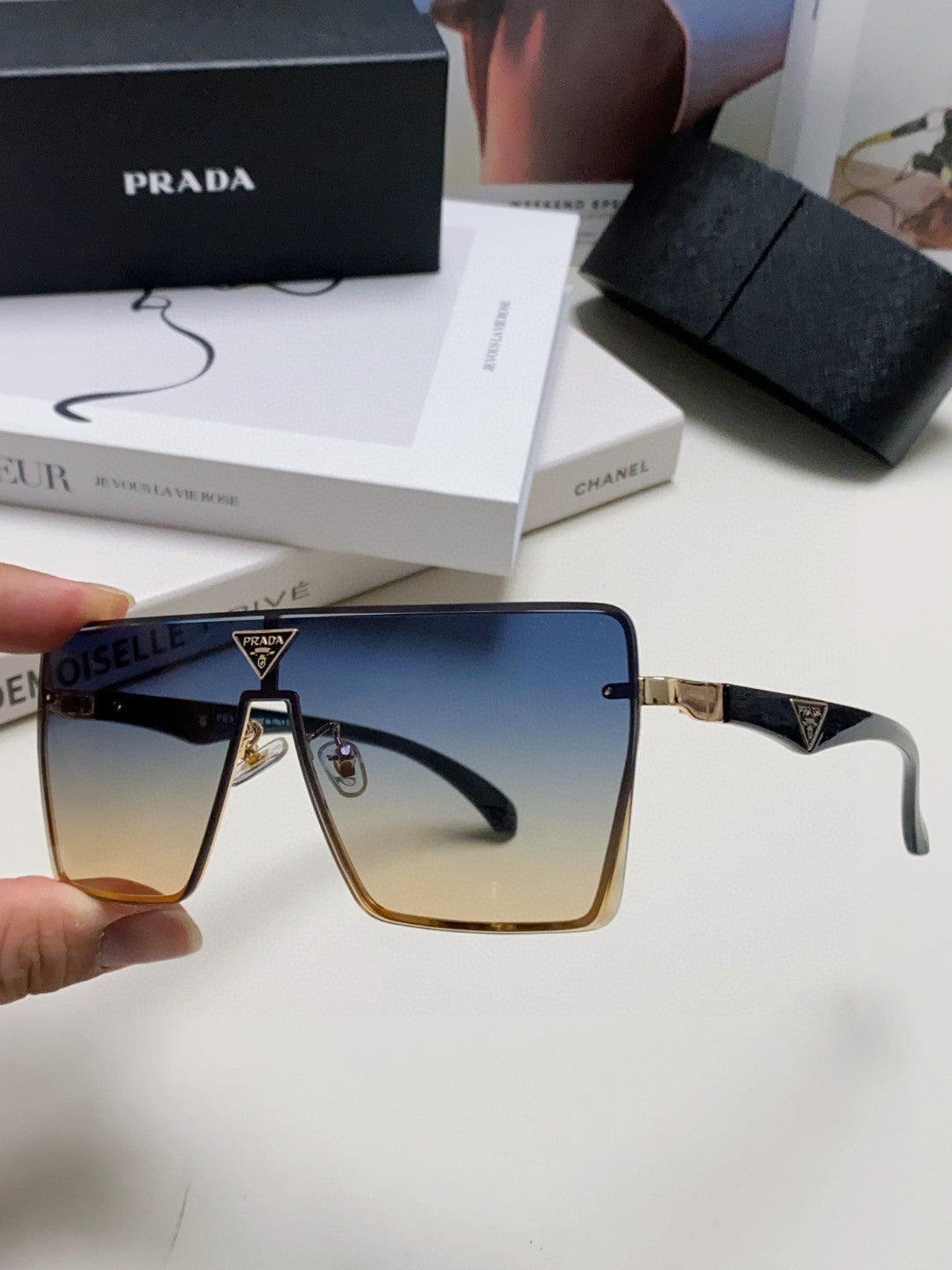 Prada Oversized Silver Lens Sunglasses for Men & Women - 487178 - detail image 5