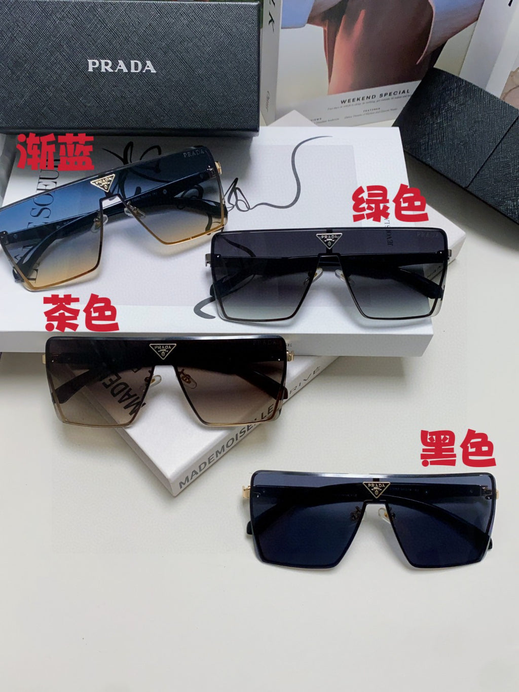 Prada Oversized Silver Lens Sunglasses for Men & Women - 487178 - detail image 9
