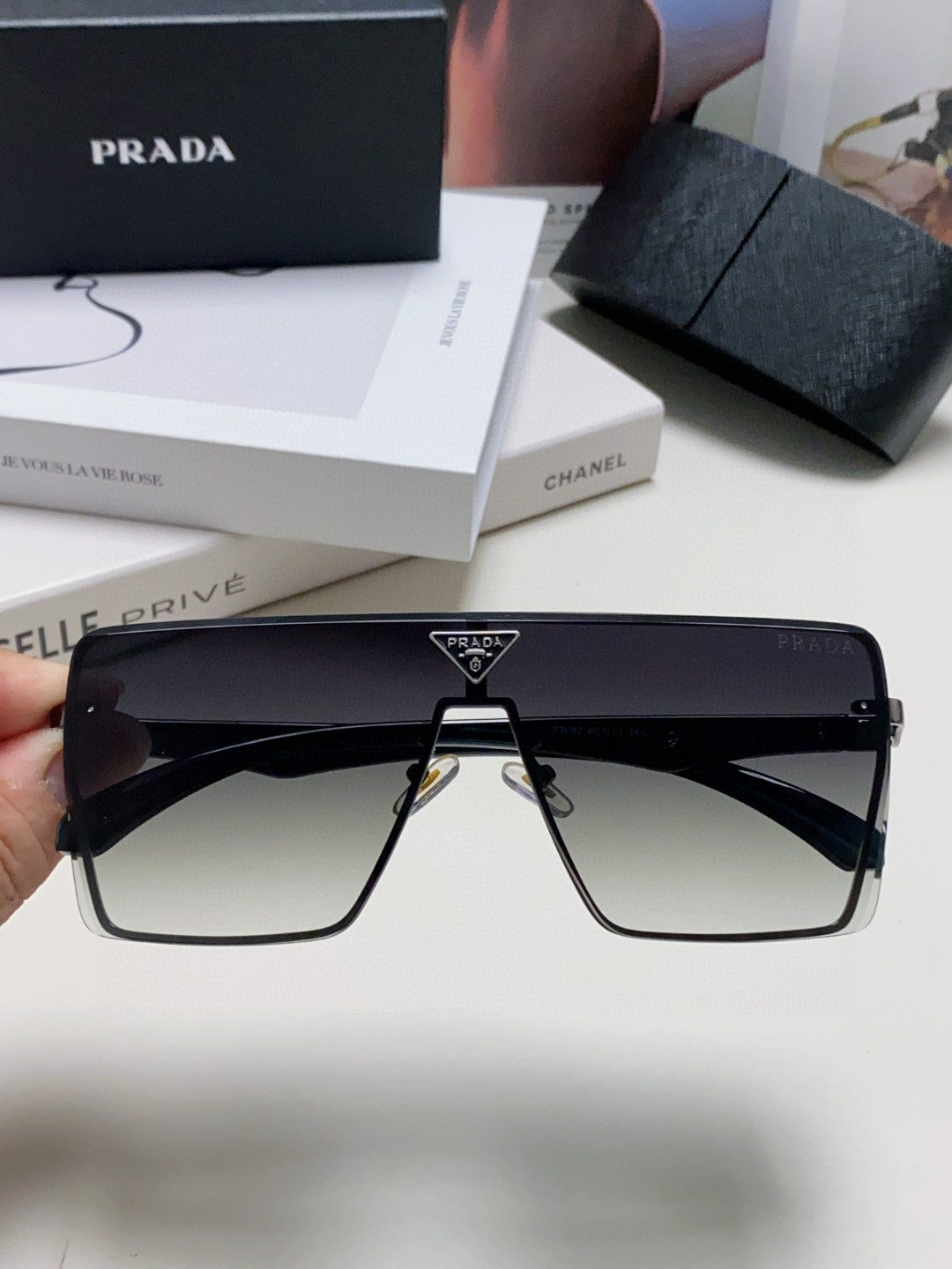 Prada Oversized Silver Lens Sunglasses for Men & Women - 432164 - detail image 3