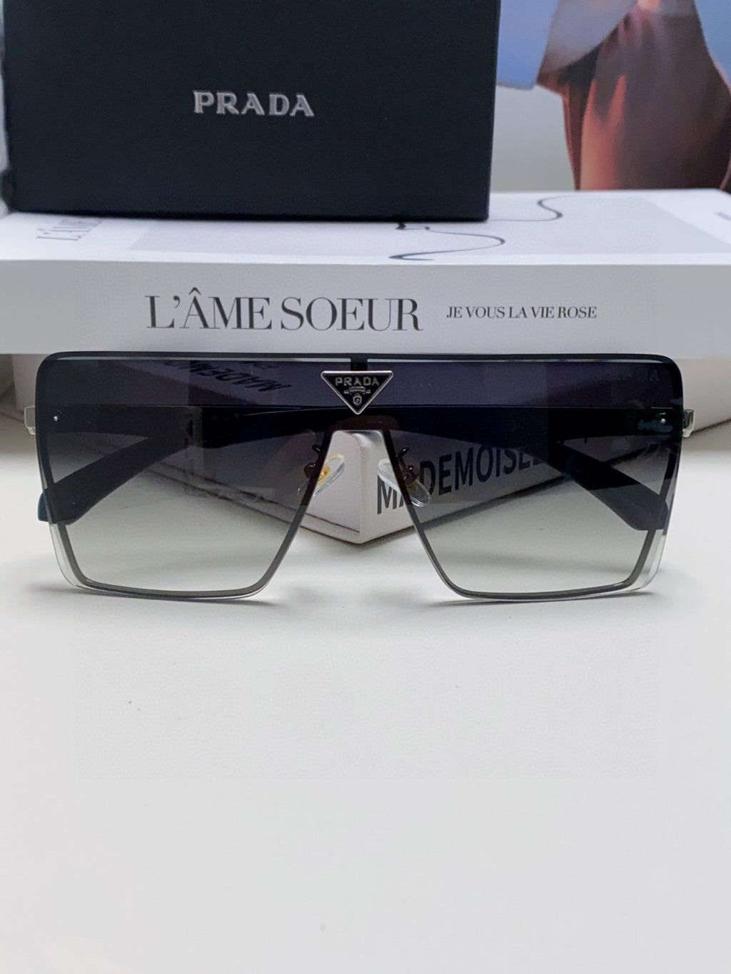 Prada Oversized Silver Lens Sunglasses for Men & Women - 487179 - detail image 6