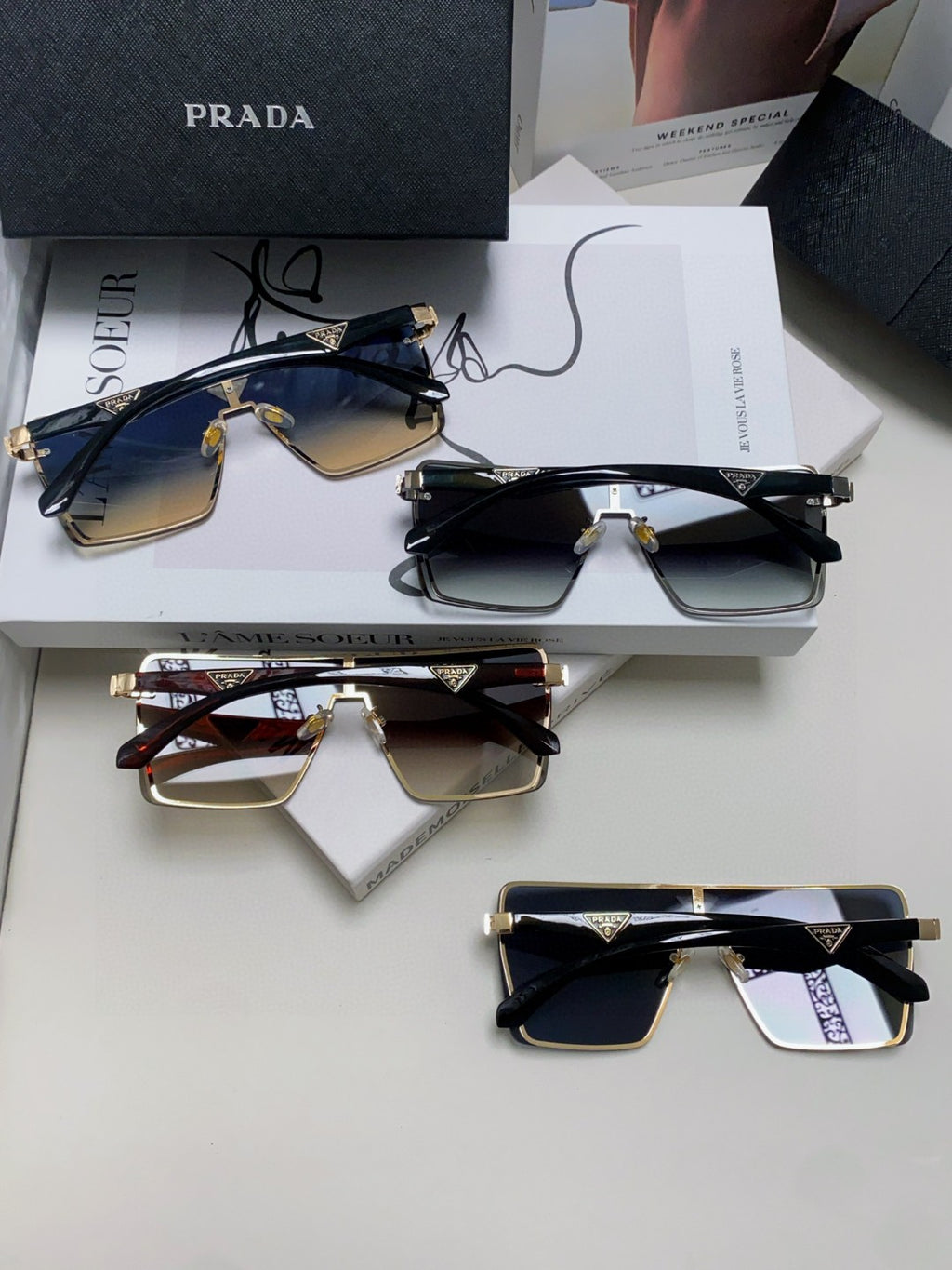 Prada Oversized Silver Lens Sunglasses for Men & Women - 432164 - detail image 8