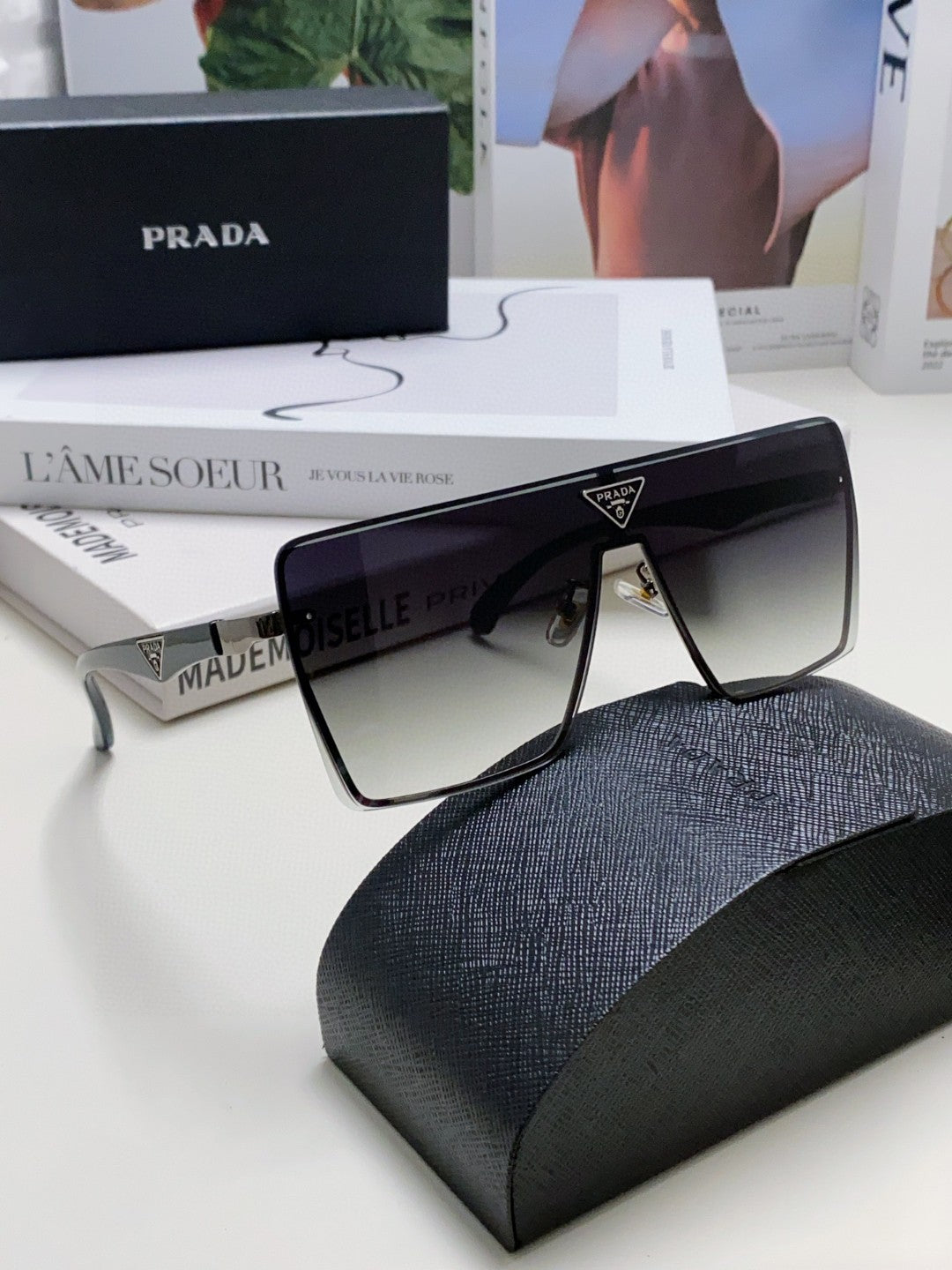 Prada Oversized Silver Lens Sunglasses for Men & Women - 432164 - detail image 7