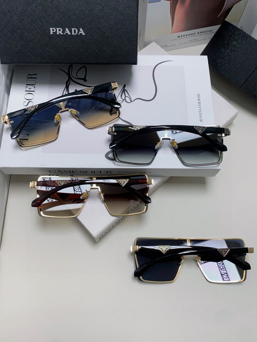 Prada Oversized Silver Lens Sunglasses for Men & Women - 432165 - detail image 8