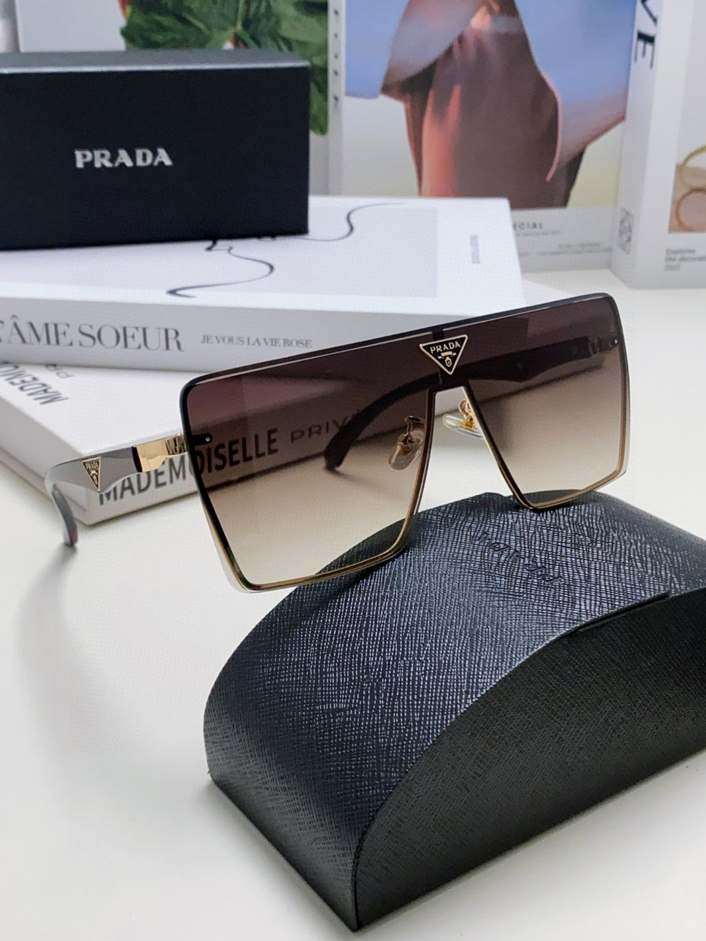 Prada Oversized Silver Lens Sunglasses for Men & Women - detail image 7