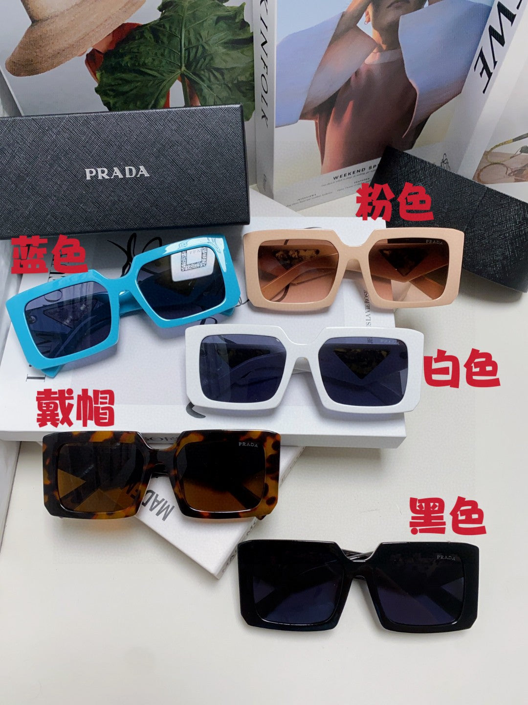 Prada Metal Oversized Blue Lens Sunglasses for Men - 487183 - detail image 9