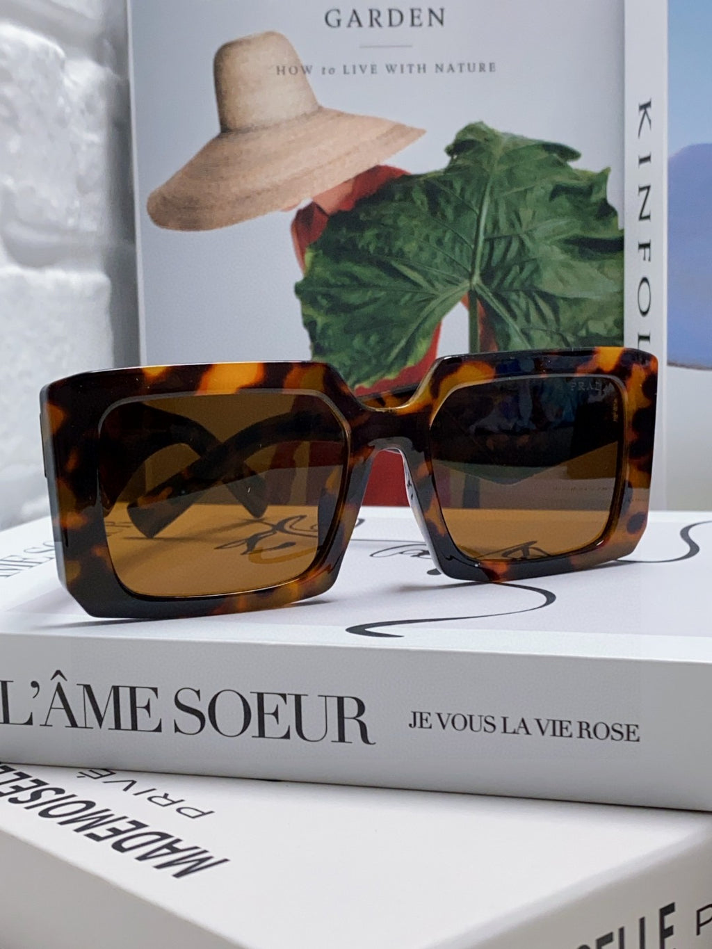 Prada Metal Oversized Brown Lens Sunglasses for Men