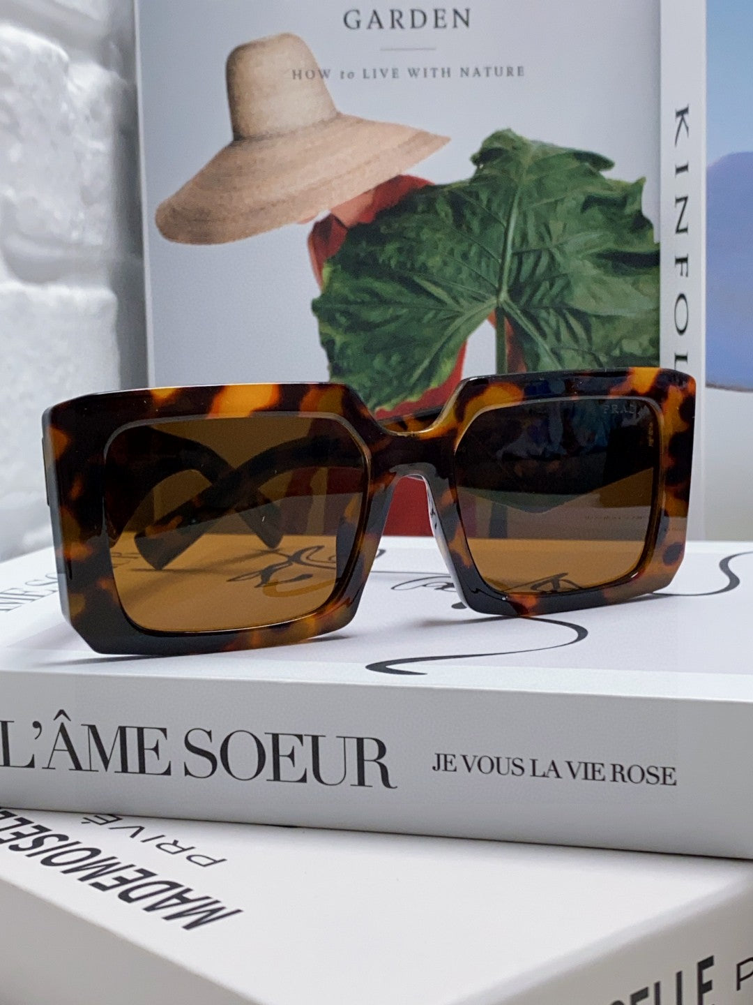 Prada Metal Oversized Brown Lens Sunglasses for Men