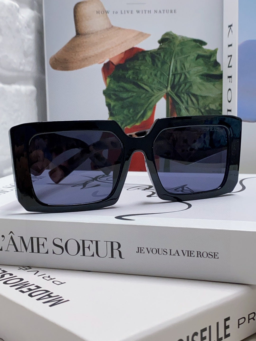Prada Metal Oversized Blue Lens Sunglasses for Men