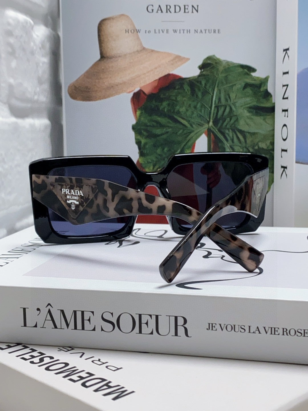 Prada Metal Oversized Blue Lens Sunglasses for Men - 432172 - detail image 2