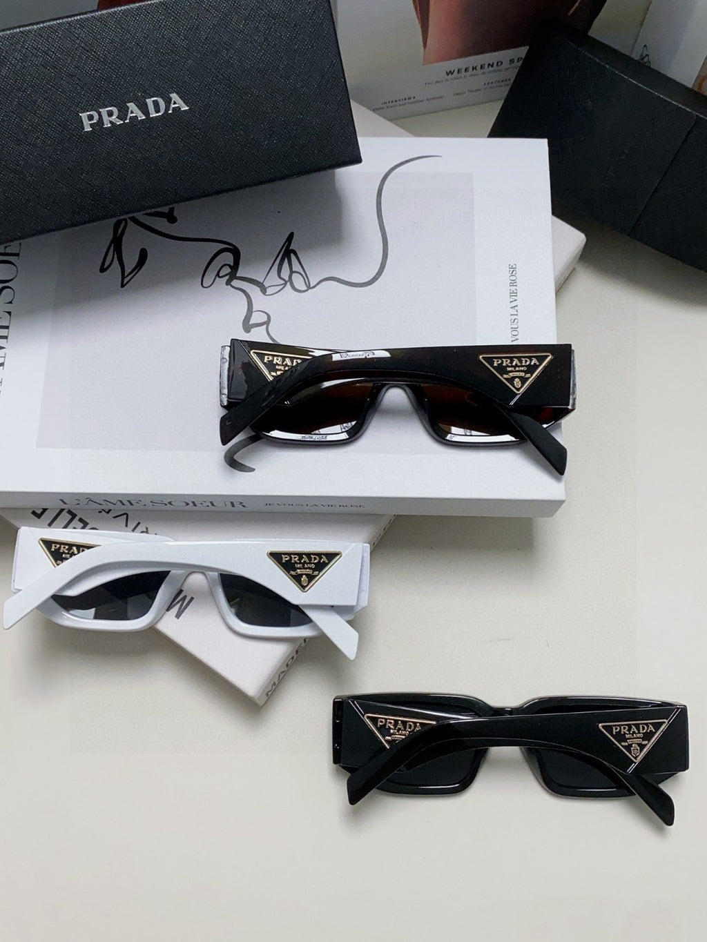 Prada Fashion Blue Lens Sunglasses for Men & Women - 432174 - detail image 8