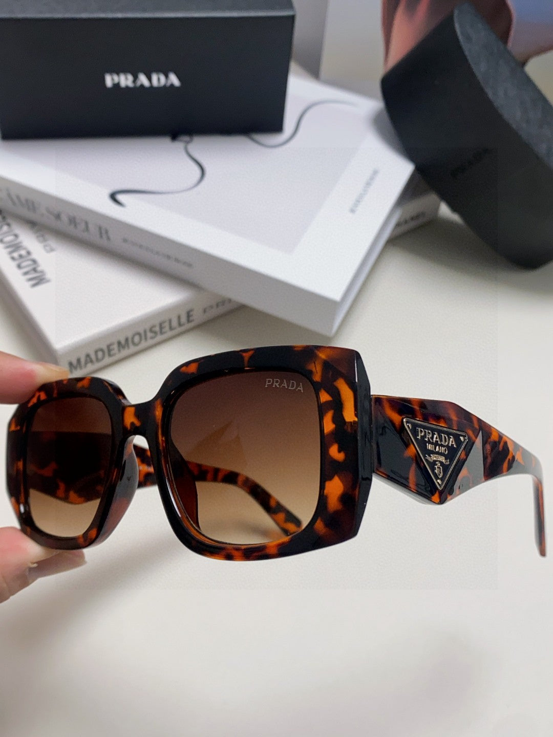 Prada Square Red Lens Sunglasses for Women - 382691 - detail image 5
