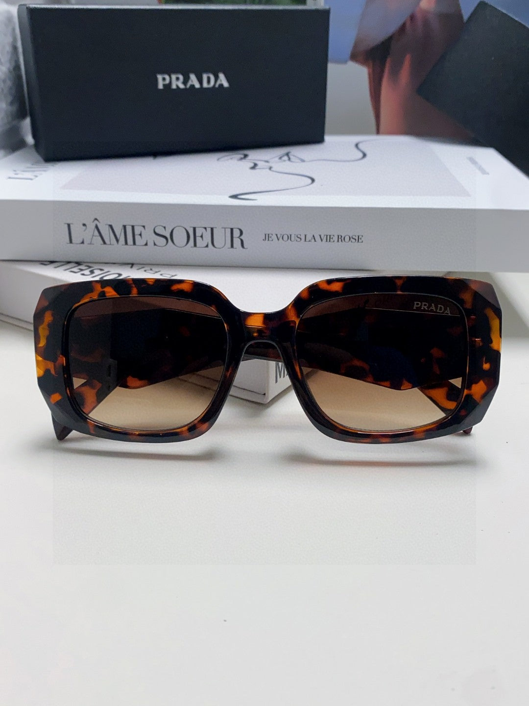 Prada Square Red Lens Sunglasses for Women - detail image 6
