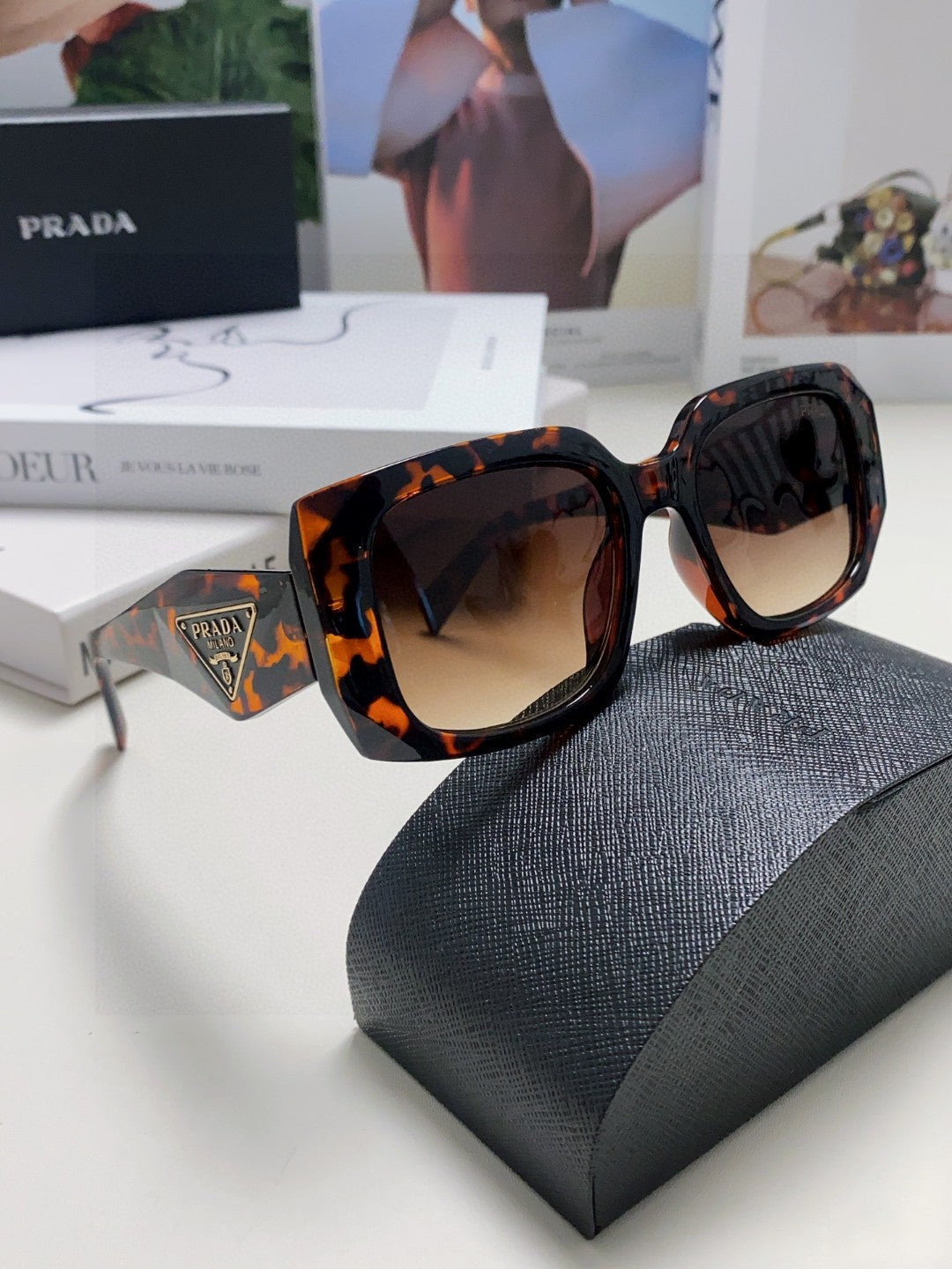 Prada Square Red Lens Sunglasses for Women - detail image 7