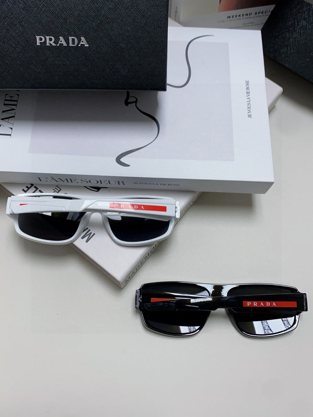 Prada Square Black Lens Sunglasses for Men & Women - 382693 - detail image 10