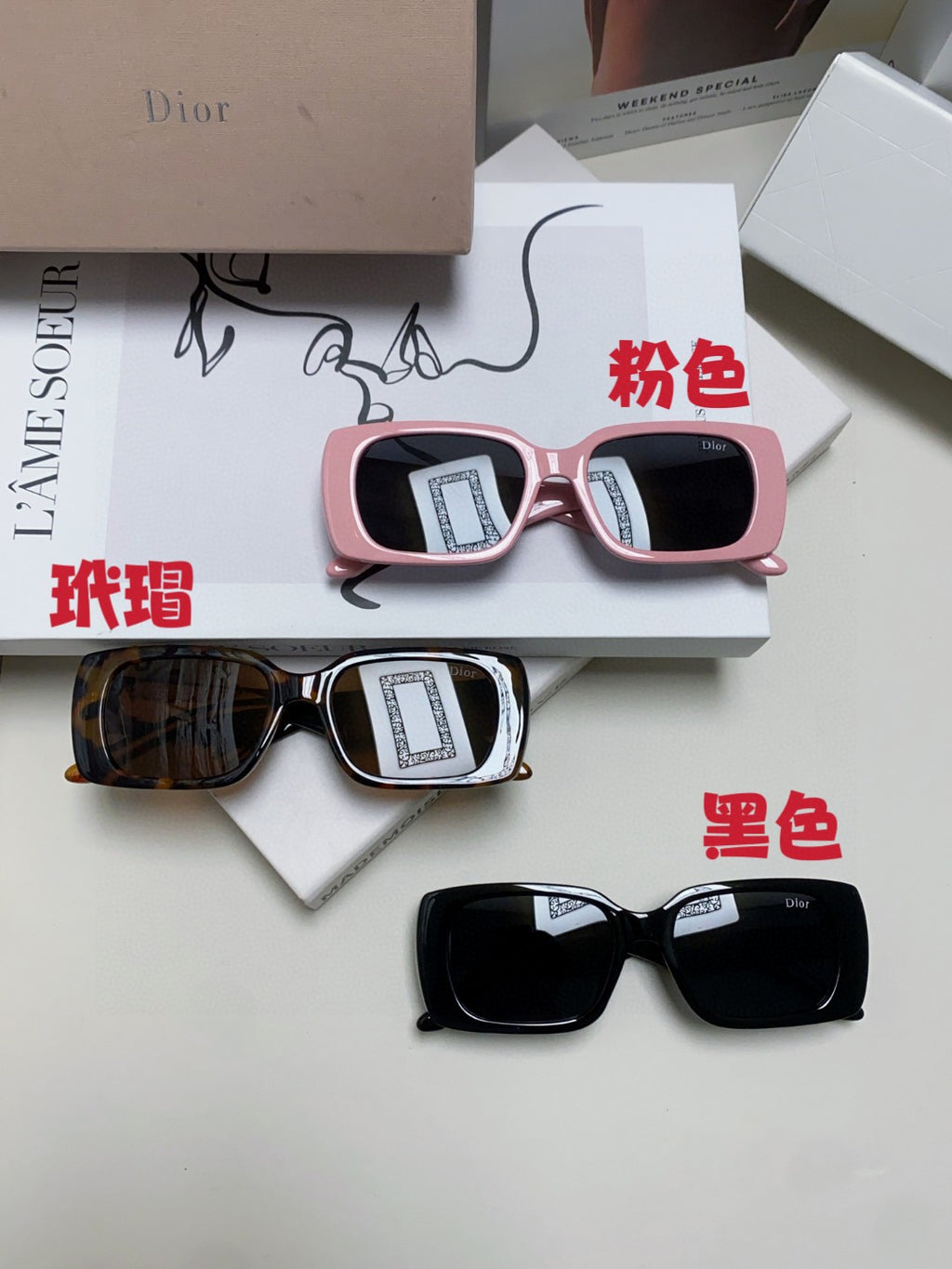 Dior Square Blue Lens Sunglasses for Men & Women - 382396 - detail image 9