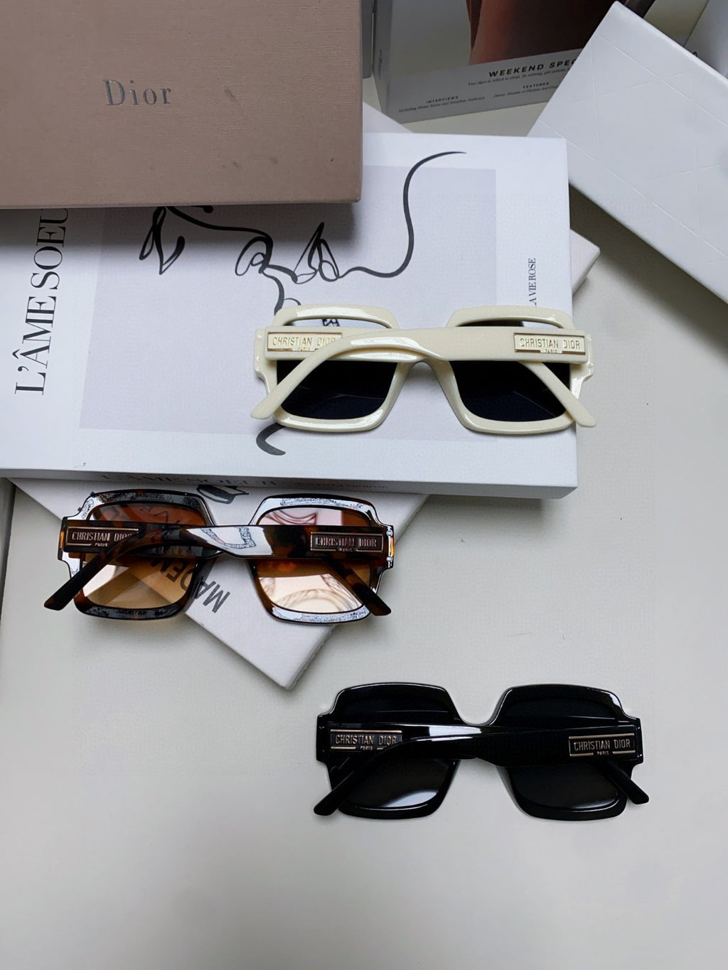 Dior Square Brown Lens Sunglasses for Men & Women - 382400 - detail image 8