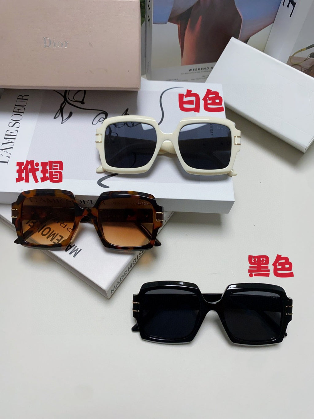 Dior Square Brown Lens Sunglasses for Men & Women - 382400 - detail image 9