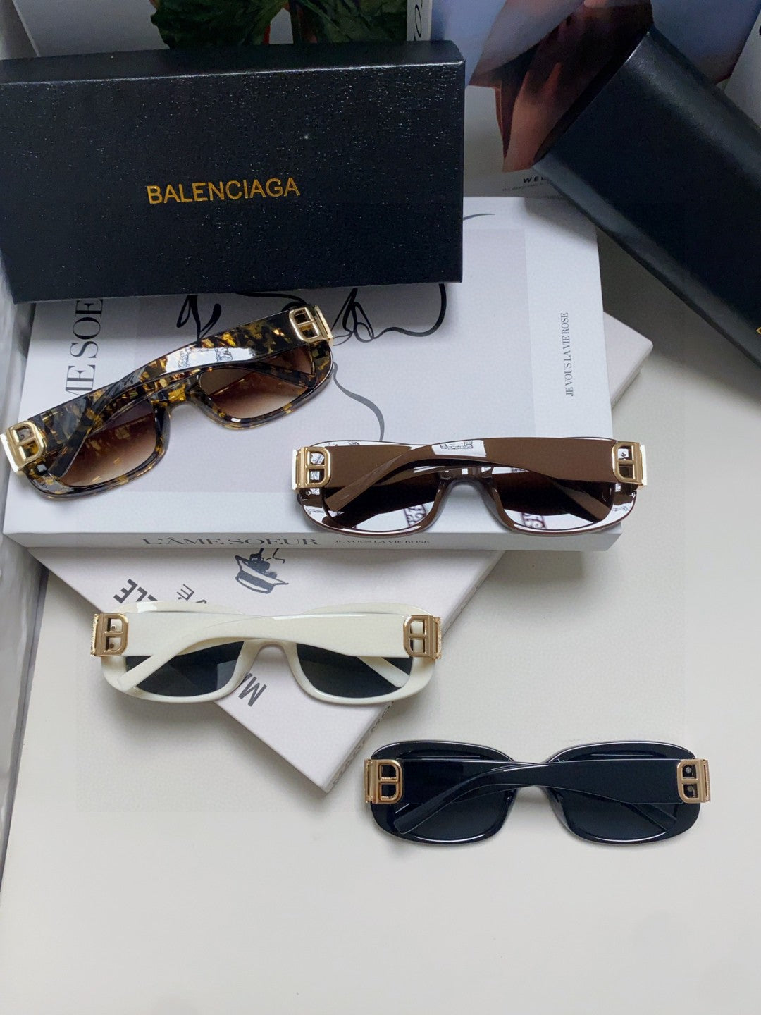 Balenciaga BB0310SK Slim Red Lens Sunglasses for Men & Women - detail image 8