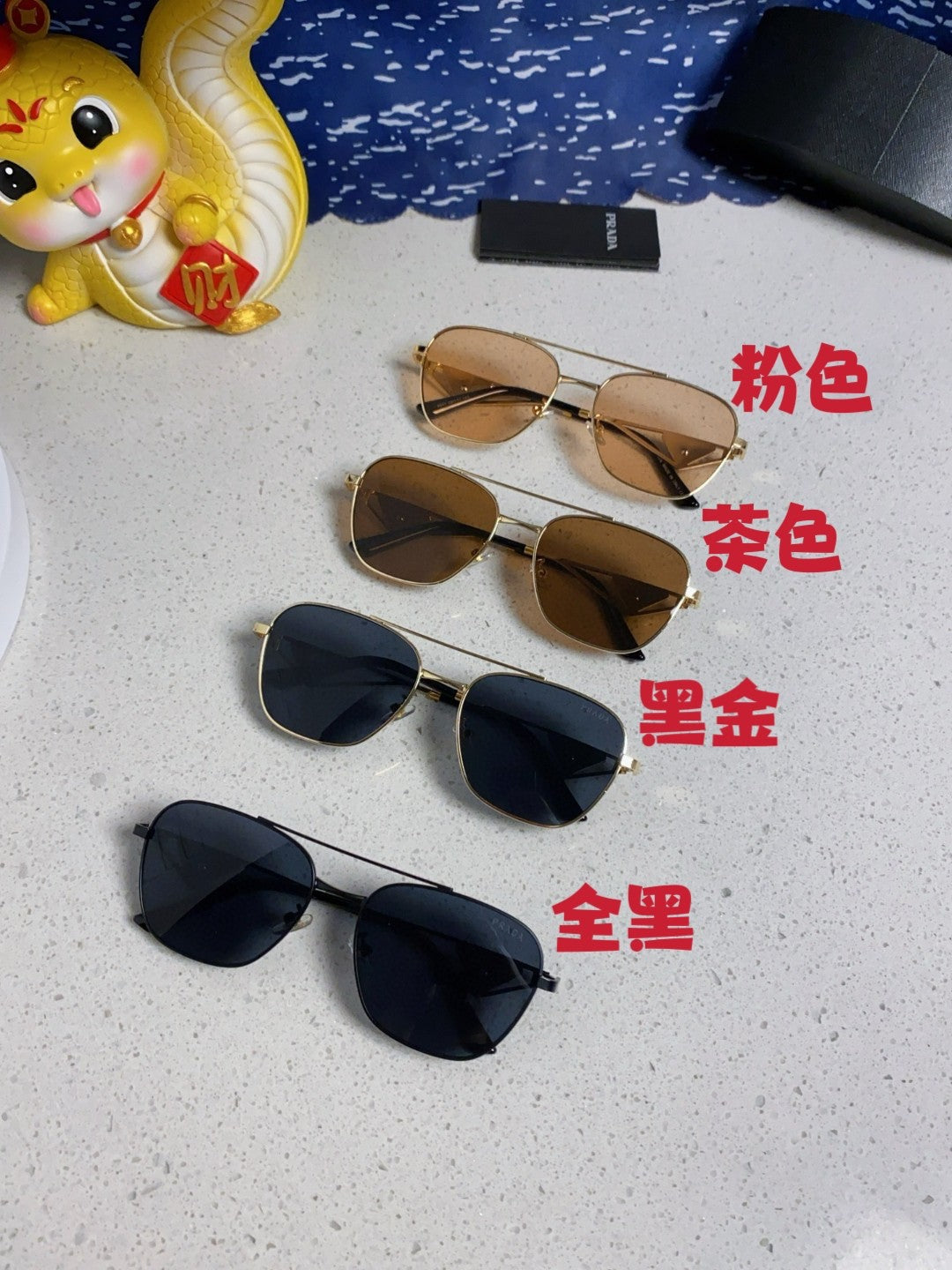 Prada Metal Fashion Blue Lens Sunglasses for Men & Women - 382728 - detail image 11