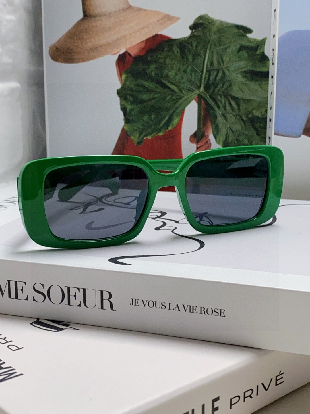 Dior Square Green Lens Sunglasses for Women - 382440