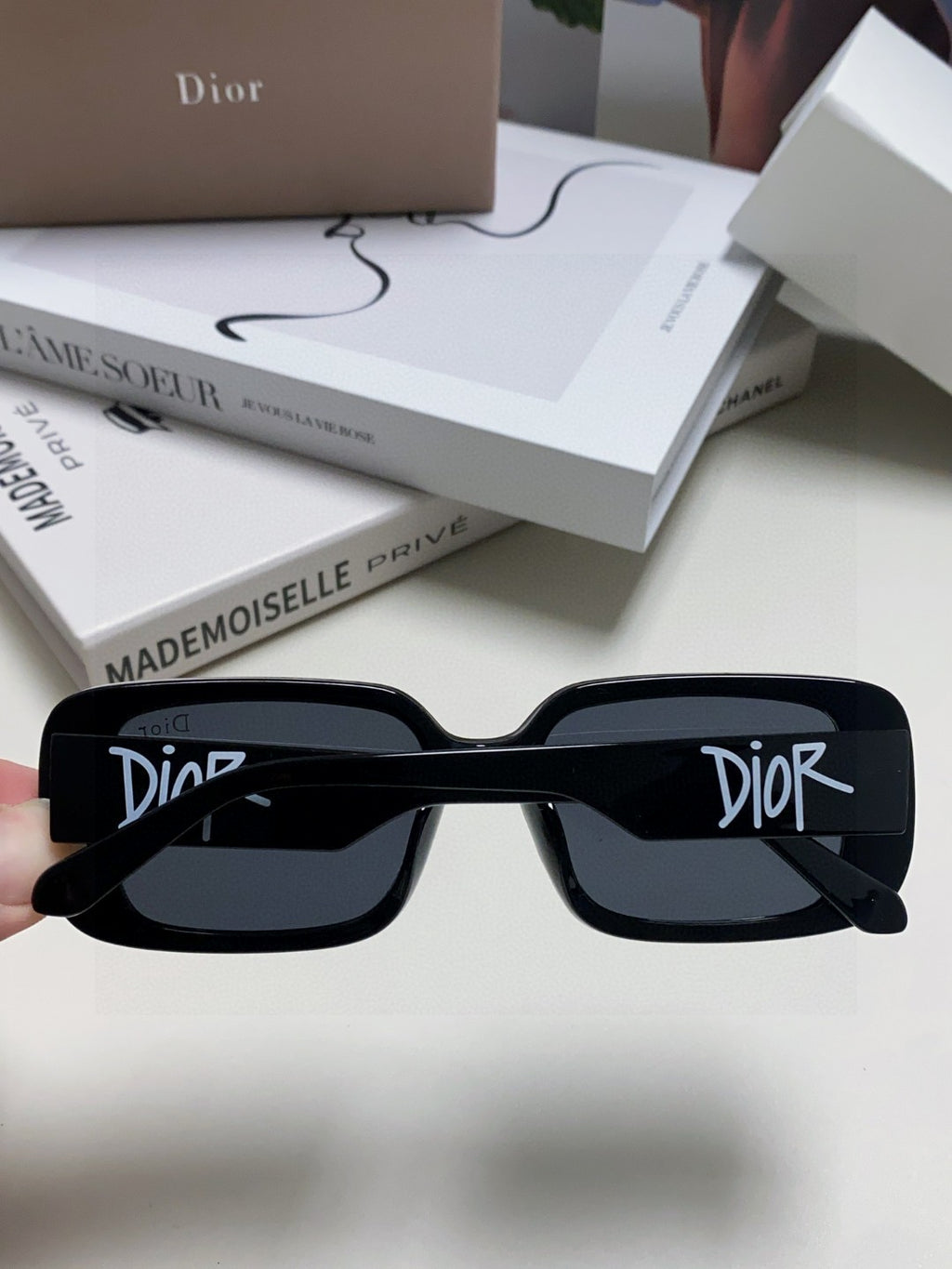 Dior Square Blue Lens Sunglasses for Women - 382442 - detail image 4