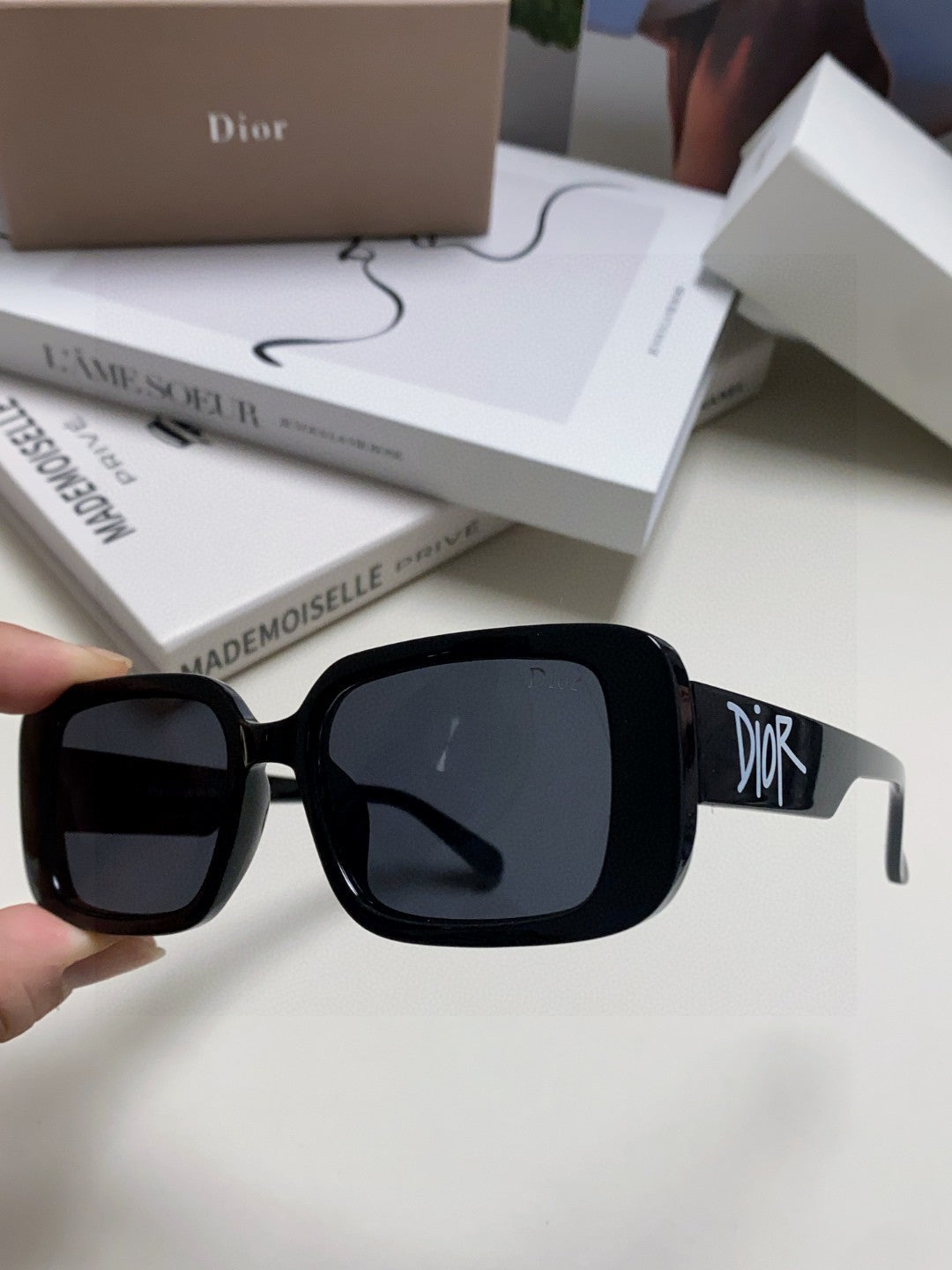 Dior Square Blue Lens Sunglasses for Women - 382442 - detail image 5