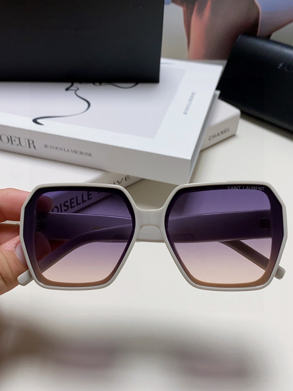 Saint Laurent Polarized Square Gray Lens Sunglasses for Men & Women - detail image 3