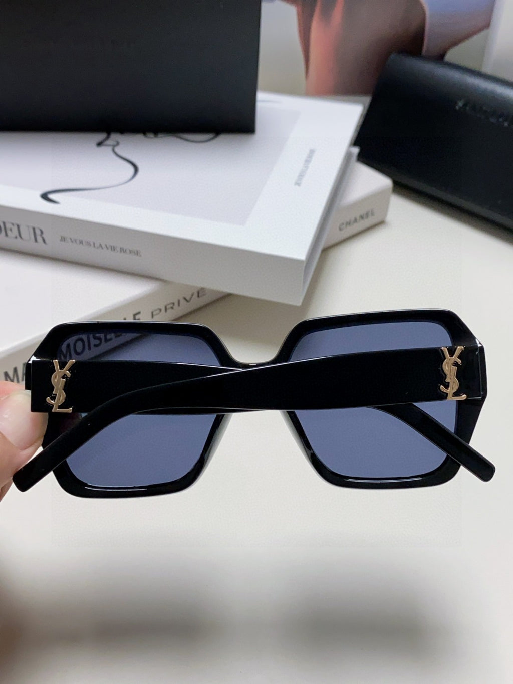 Saint Laurent Polarized Square Blue Lens Sunglasses for Men & Women - detail image 4
