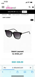 Saint Laurent M480 Fashion Gold Lens Sunglasses for Men & Women