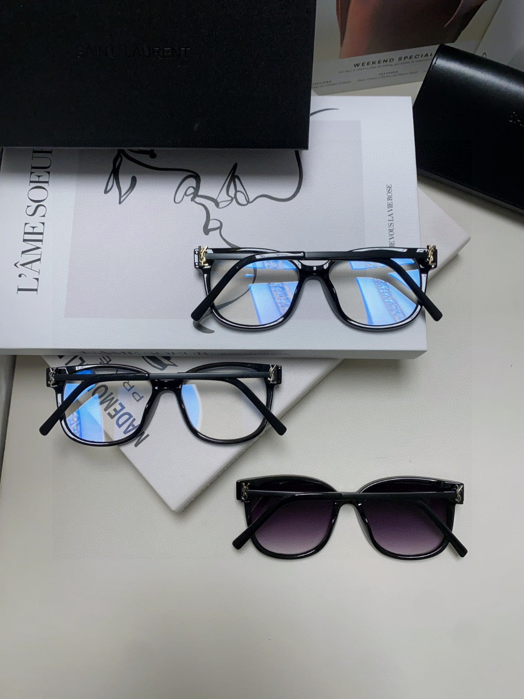 Saint Laurent M480 Fashion Black Lens Sunglasses for Men & Women - detail image 8