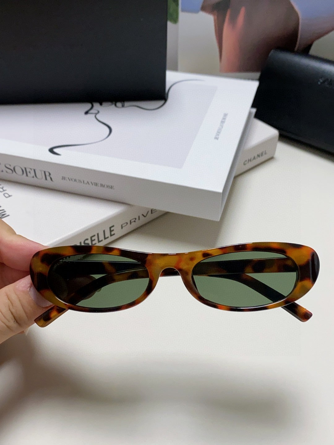 Saint Laurent Oval Silver Lens Sunglasses for Men & Women - detail image 3