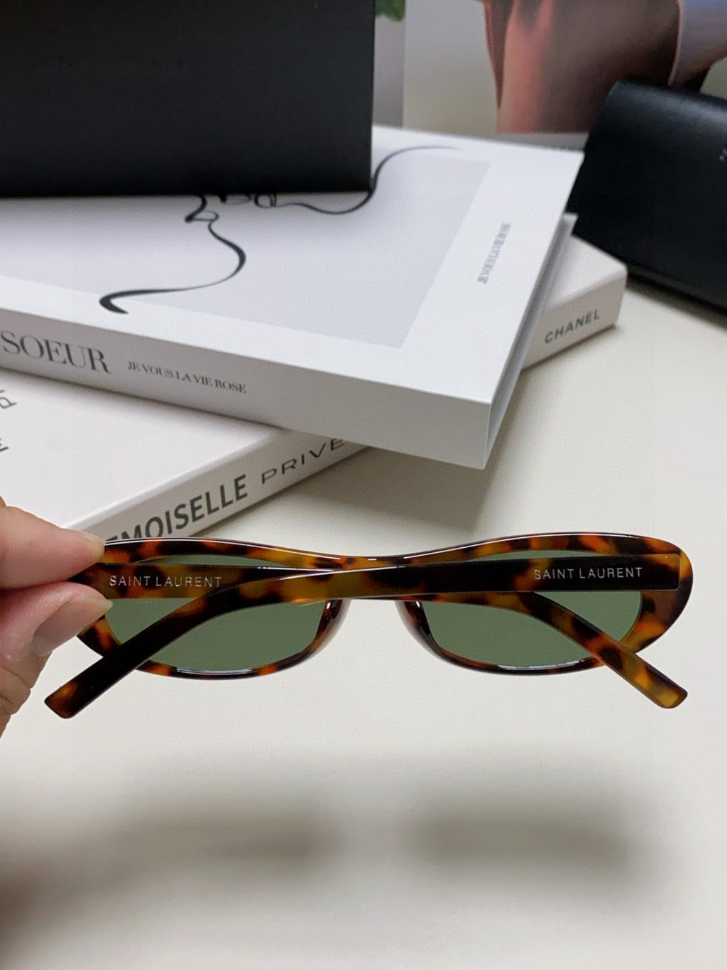 Saint Laurent Oval Silver Lens Sunglasses for Men & Women - detail image 4
