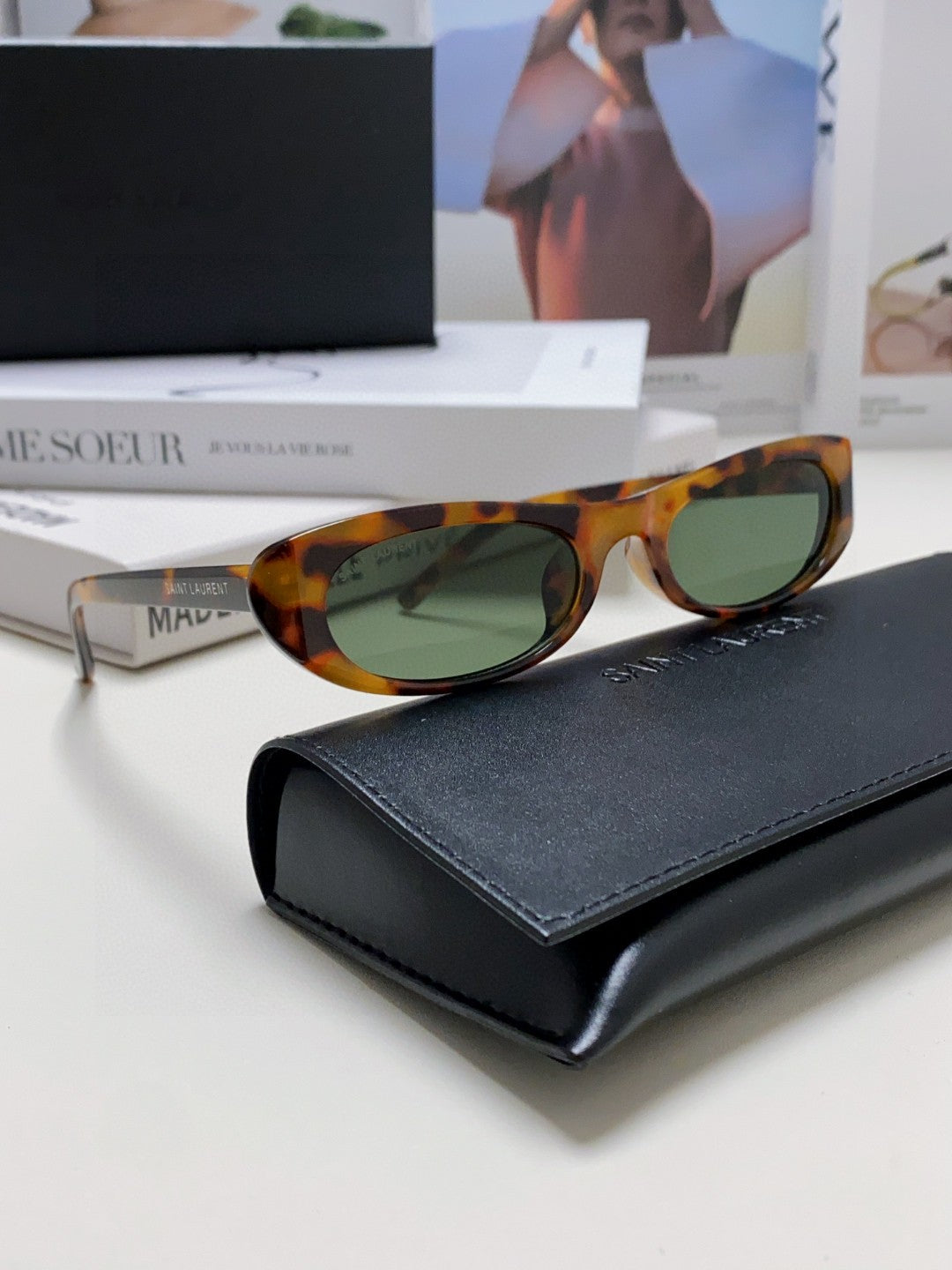 Saint Laurent Oval Silver Lens Sunglasses for Men & Women - detail image 7