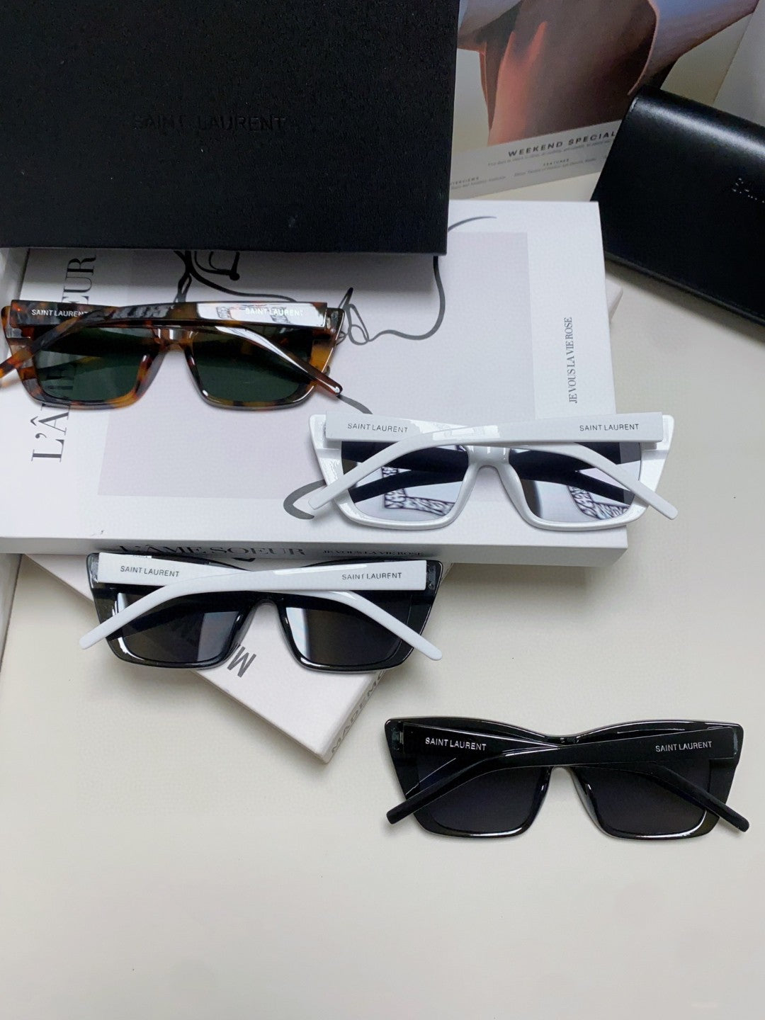 Saint Laurent Polarized Oversized Red Lens Sunglasses for Men & Women - detail image 8