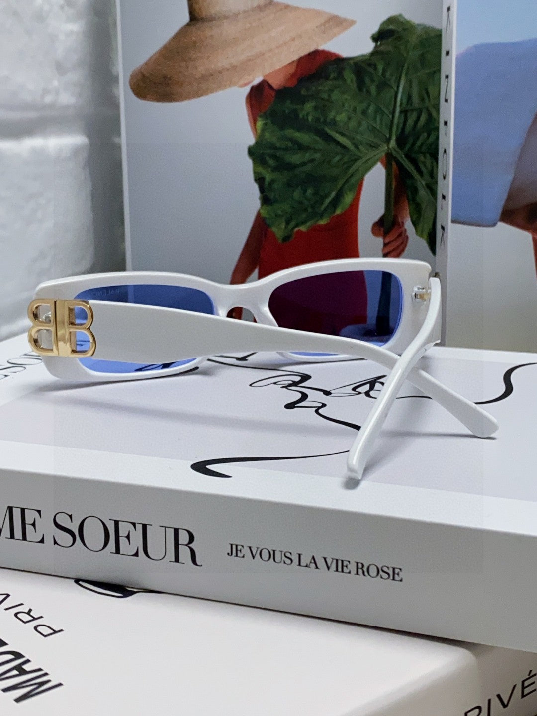 Balenciaga Rectangular Silver Lens Sunglasses for Men & Women - 382928