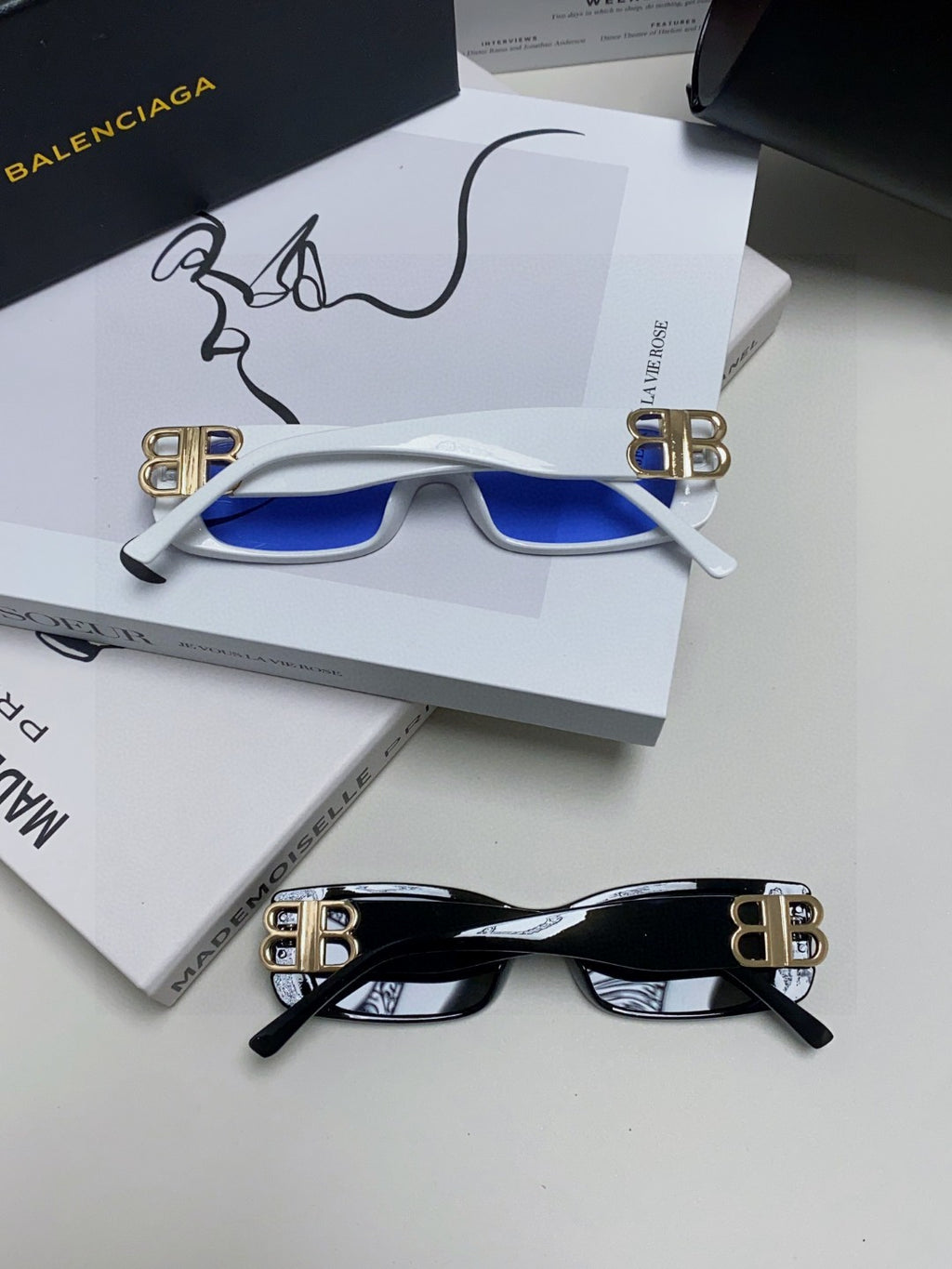 Balenciaga Rectangular Silver Lens Sunglasses for Men & Women - 382928 - detail image 7