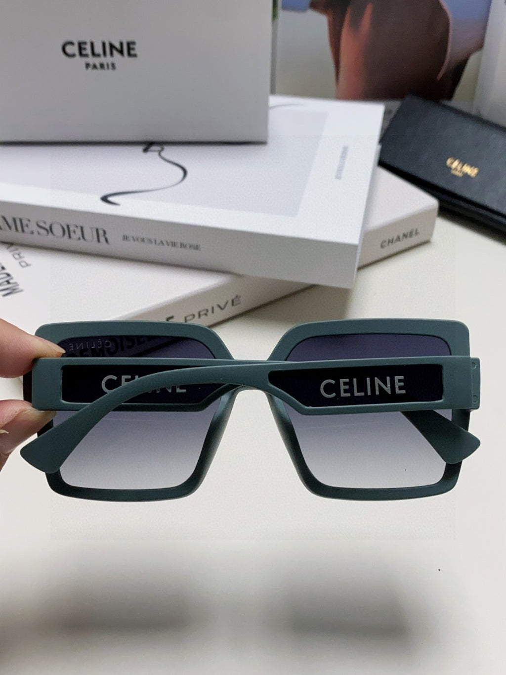 Celine Oversized Silver Lens Sunglasses for Men & Women - 398812 - detail image 4