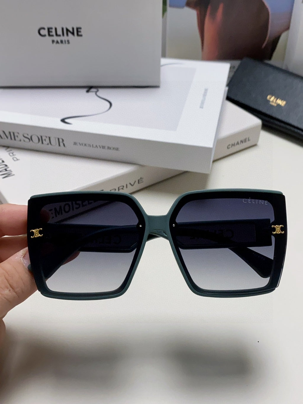 Celine Oversized Silver Lens Sunglasses for Men & Women - 398812 - detail image 3