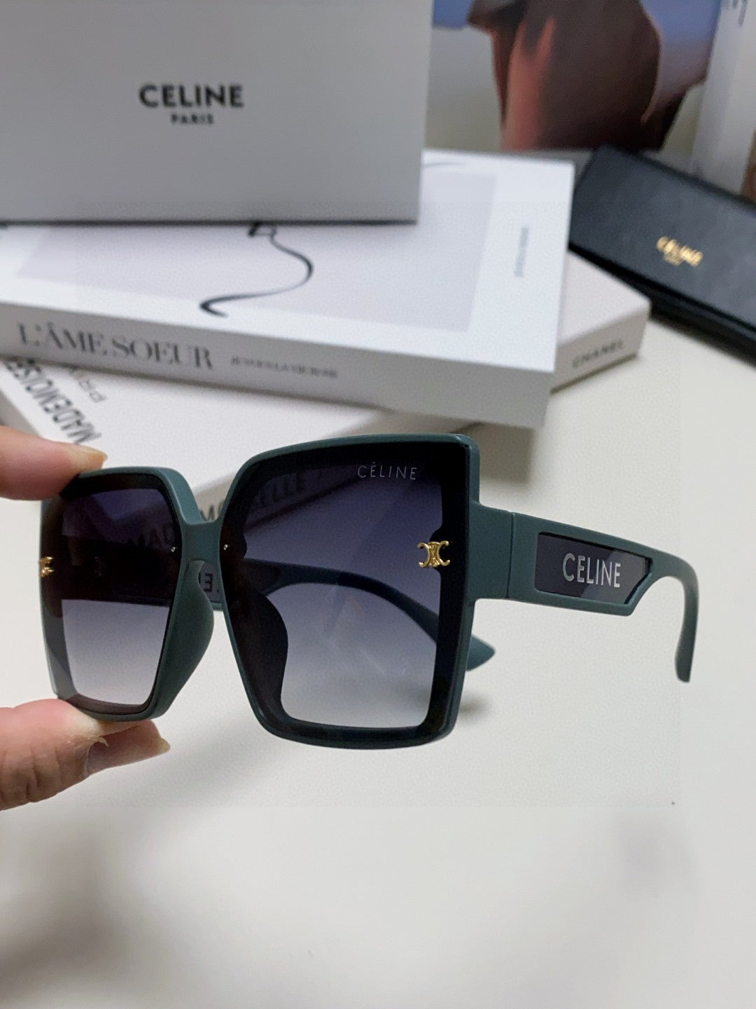 Celine Oversized Silver Lens Sunglasses for Men & Women - 398812 - detail image 5