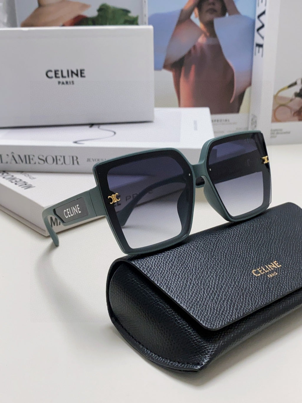 Celine Oversized Silver Lens Sunglasses for Men & Women - 398812 - detail image 7