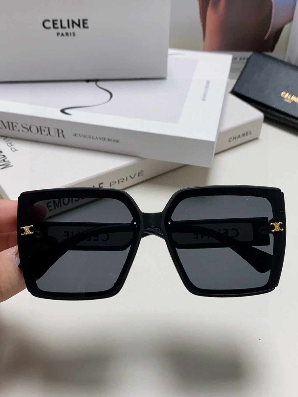 Celine Oversized Black Lens Sunglasses for Men & Women - 398814 - detail image 3