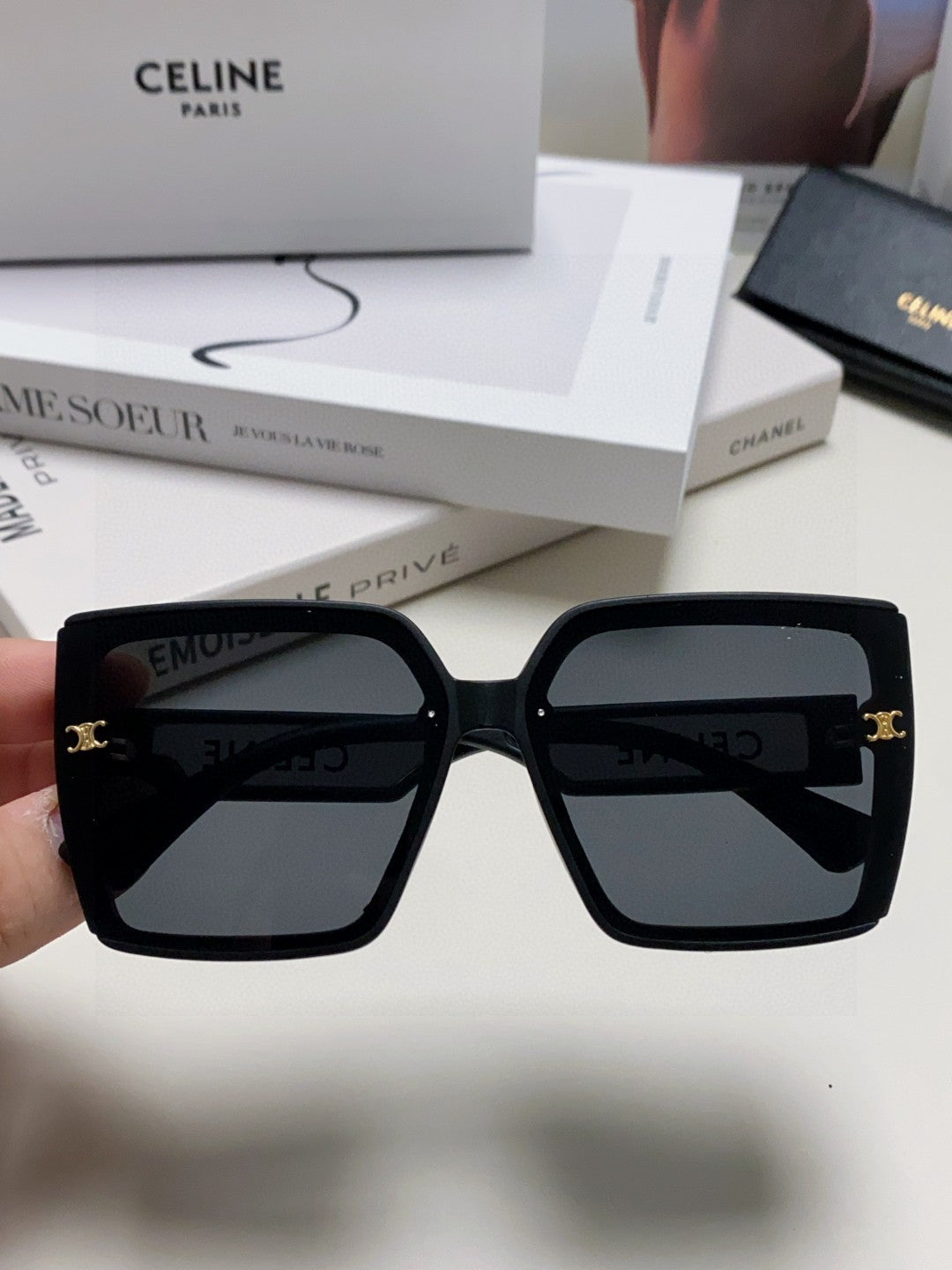 Celine Oversized Black Lens Sunglasses for Men & Women - 398814 - detail image 3