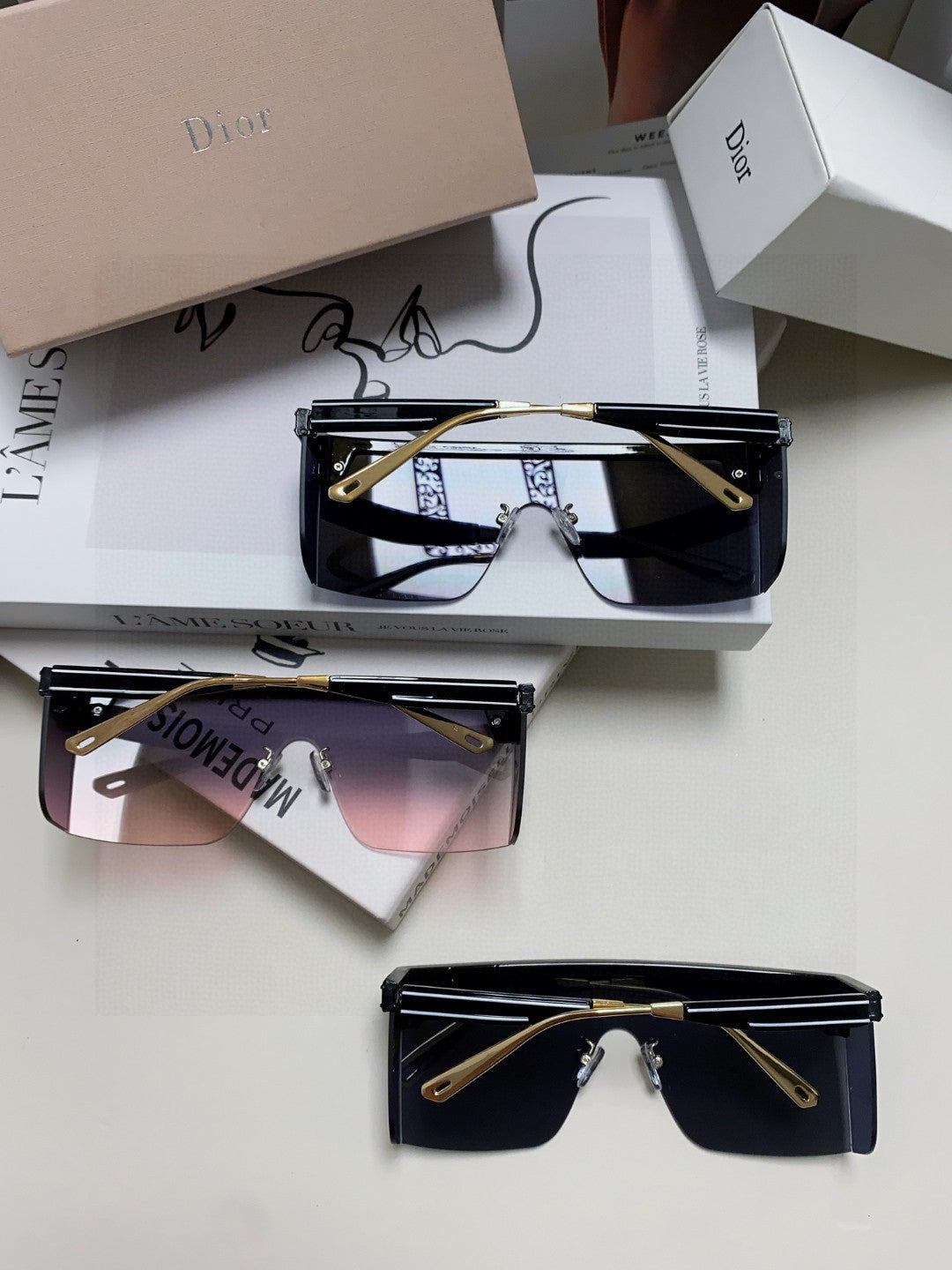 Dior Oversized Gold Lens Sunglasses for Men & Women - detail image 8