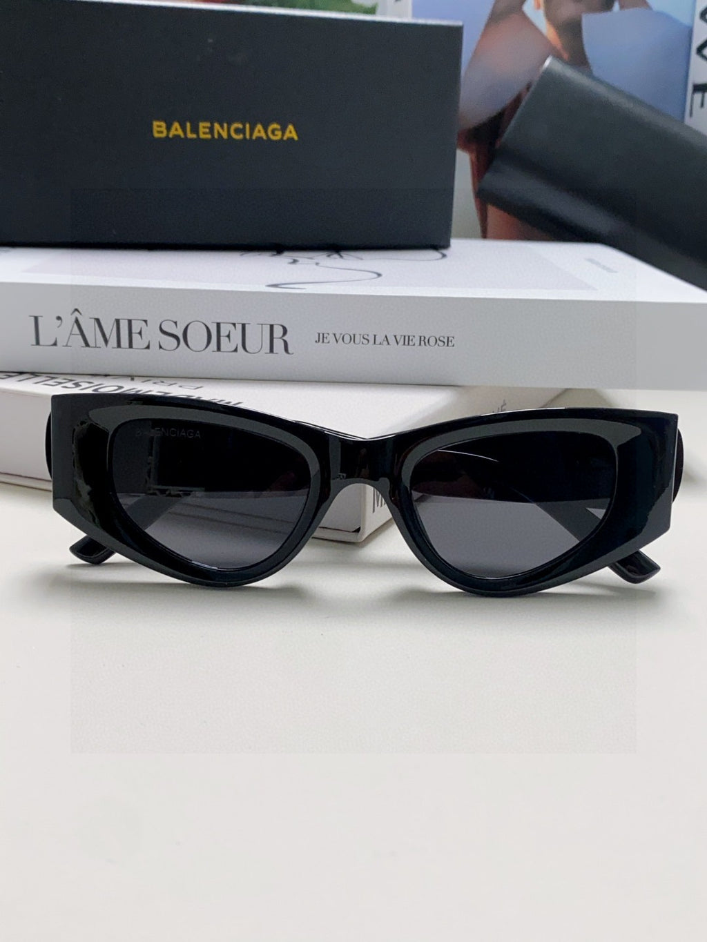 Balenciaga Polarized Cat-Eye Orange Lens Sunglasses for Men & Women - 449635 - detail image 8