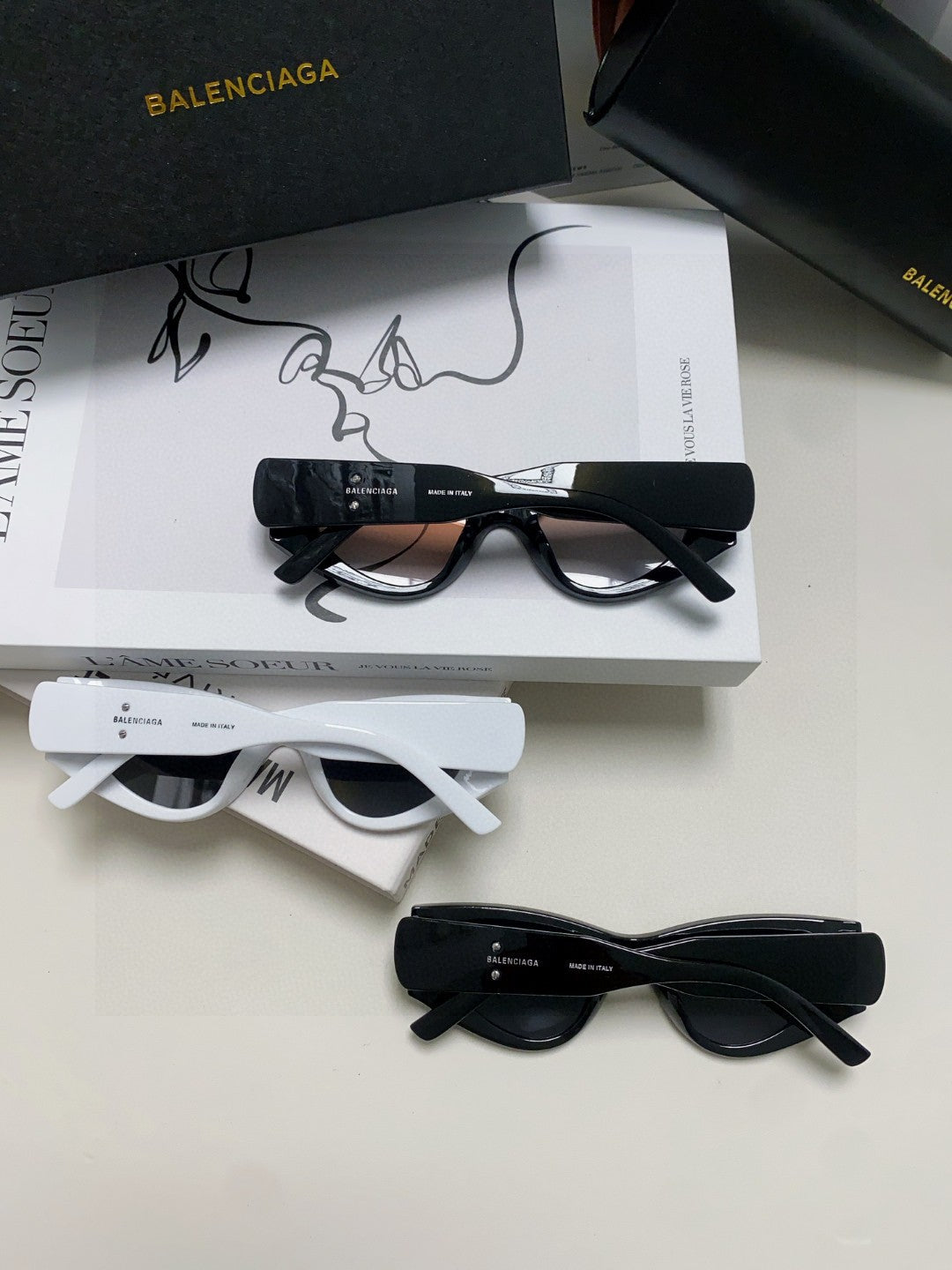 Balenciaga Polarized Cat-Eye Orange Lens Sunglasses for Men & Women - 416101 - detail image 10
