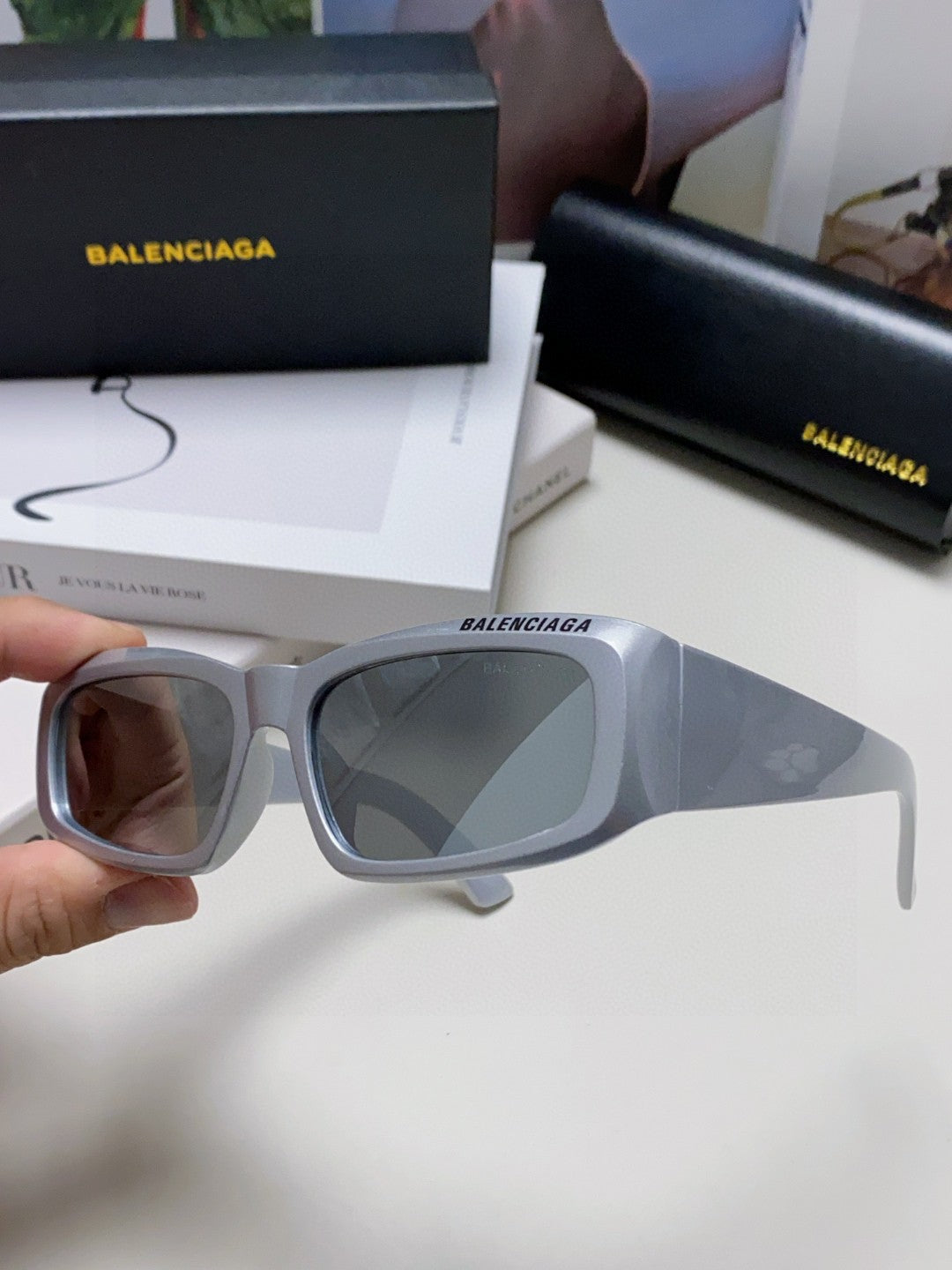 Balenciaga Square Silver Lens Sunglasses for Men & Women - 416102 - detail image 5