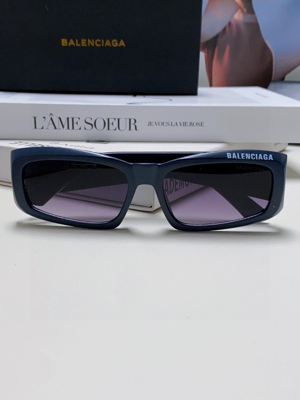 Balenciaga Square Blue Lens Sunglasses for Men & Women - detail image 5